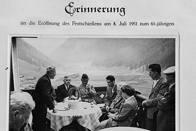 Schießeneröffnungsfeier 1951 mit Altlandeshauptmann Silvius Magnago